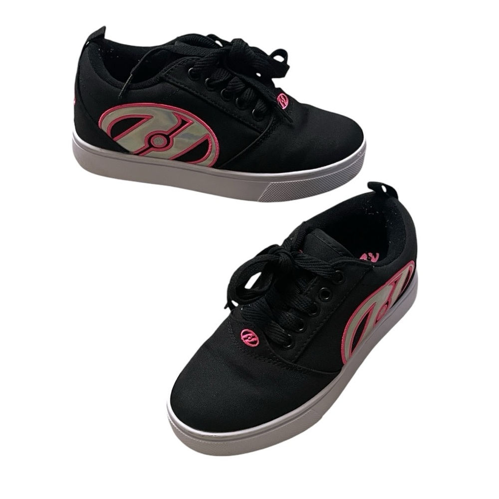 Heelys Pro 20 LG Black Pink Holographic Roller Skate Shoes Sneakers Girl size 2Y